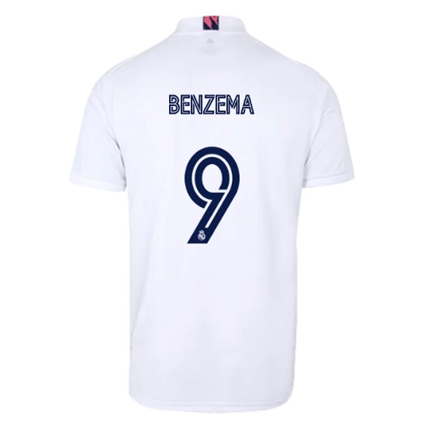 Camiseta Real Madrid 1ª NO.9 Benzema 2020-2021 Blanco